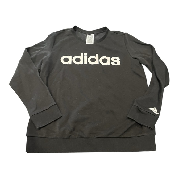 Adidas Essentials Linear “LIN FT” Sweatshirt –Black and White Large - Picture 1 of 6